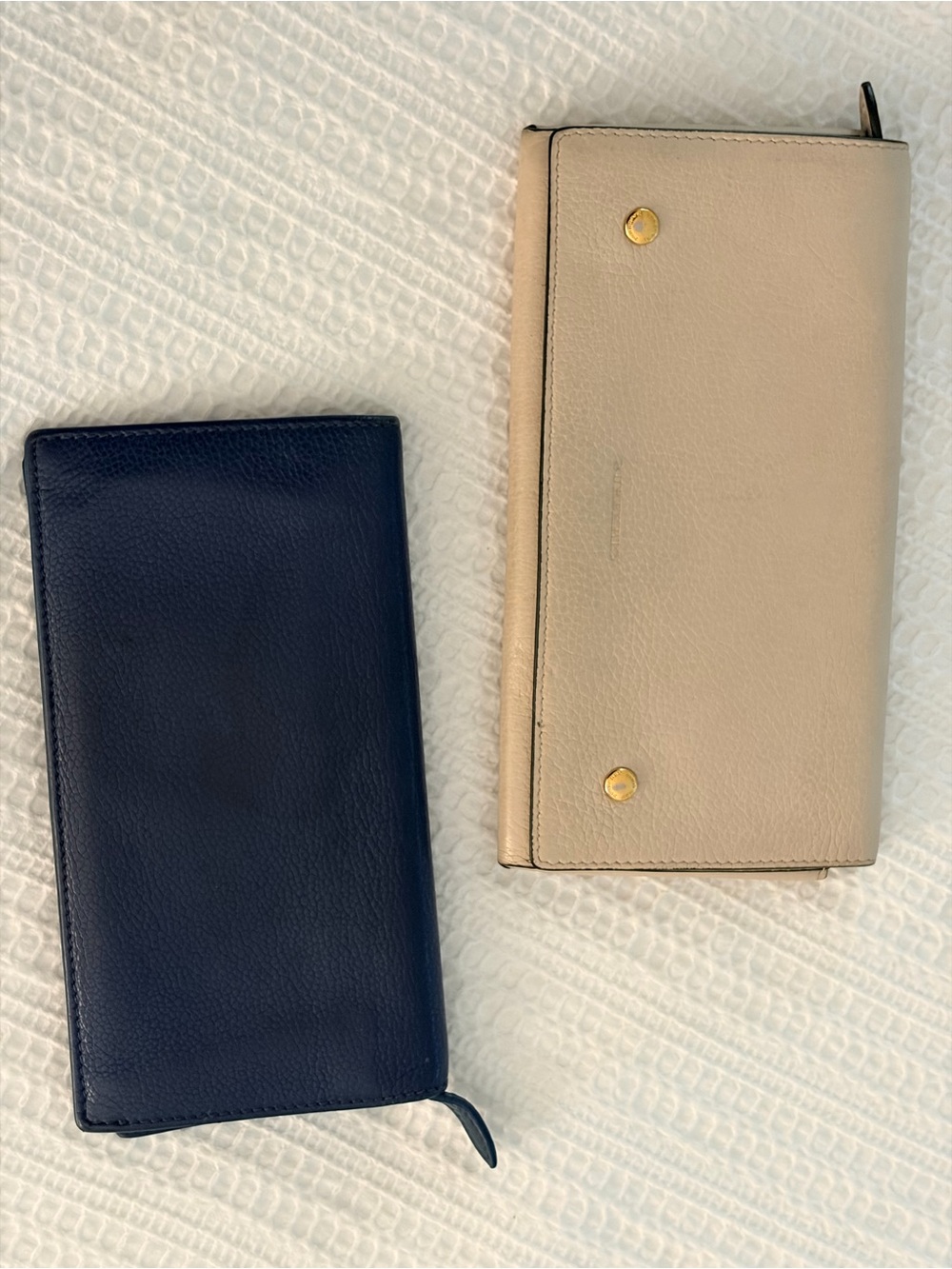 Burberry Beige and Navy Leather Women's Wallets - Classic Style